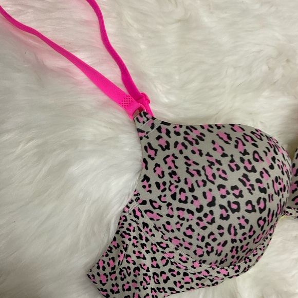 Sexy Little Things by Victorias Secret Rare Leopard Print Bra with Pink Straps - Picture 3 of 6